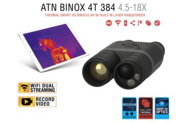 Image of ATN Binox-THD 384-4.5-18x Thermal Binocular, Black / Grey, TIBNBX4384L