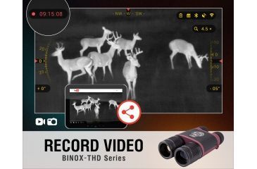 Image of ATN BinoX THD Thermal Binoculars w/Video Recording, Wi-Fi, GPS, Smartphone Control via App. Red/Black