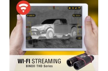 Image of ATN BinoX THD Thermal Binoculars w/Video Recording, Wi-Fi, GPS, Smartphone Control via App. Red/Black