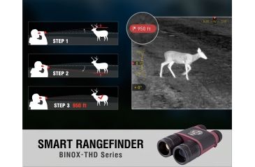 Image of ATN BinoX THD Thermal Binoculars w/Video Recording, Wi-Fi, GPS, Smartphone Control via App. Red/Black