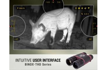 Image of ATN BinoX THD Thermal Binoculars w/Video Recording, Wi-Fi, GPS, Smartphone Control via App. Red/Black