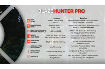 Image of ATN BlazeHunter Pro 4-32x35mm Thermal Monocular w/Built-in Laser Rangefinder, 50 Hz, 384x288, Black, TIMNBLH335LRF