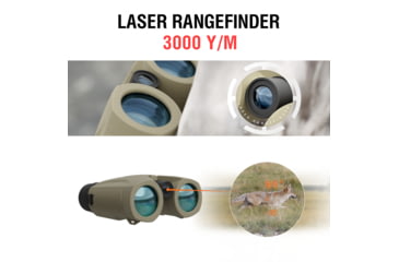Image of ATN LRF 3000 10x42mm Roof Ballistics Laser Rangefinding Binocular, Army Brown, BN1042LRF3k
