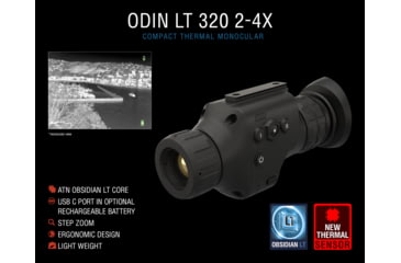 Image of ATN ODIN LT 320 2-4X Compact Thermal Monocular, Black, TIMNODN319X