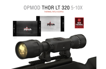 Image of ATN OPMOD Thor LT 320 Thermal Imaging Rifle Scope, 5-10x, 50mm, 320x240 pixels, w/ Exclusive Reticle and ATN Quick Detach Mount, Black, TIWSTLT350O
