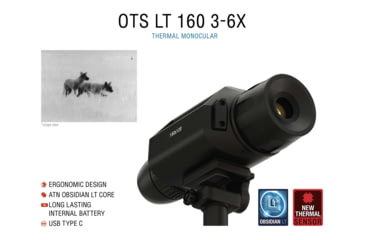 Image of ATN OTS LT 160 3-6x Thermal Viewer, 25mm, 160x120, Black, TIMNOLT136X