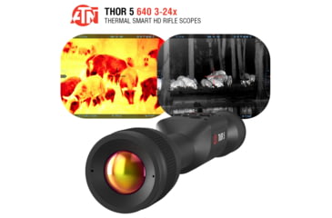 Image of ATN Thor 5 3-24x 640x480 12 Micron Smart HD Thermal Rifle Scope, 30mm Tube w/ Gen 5 Sensor, Multiple Patterns &amp; Color Options Reticle, Black, TIWST5635A