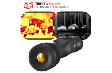 Image of ATN Thor 5 4-16x 320x240 12 Micron Smart HD Thermal Rifle Scope, 30mm Tube w/ Gen 5 Sensor, Multiple Patterns &amp; Color Options Reticle, Black, TIWST5325A