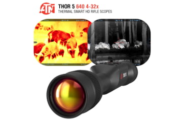 Image of ATN Thor 5 4-32x 640x480 12 Micron Smart HD Thermal Rifle Scope, 30mm Tube w/ Gen 5 Sensor, Multiple Patterns &amp; Color Options Reticle, Black, TIWST5650A