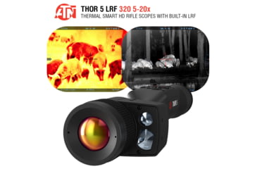 Image of ATN Thor 5 LRF 5-20x 320x240 12 Micron Smart HD Thermal Rifle Scope, 30mm Tube w/ Gen 5 Sensor, Multiple Patterns &amp; Color Options Reticle, Black, TIWST5335LRF
