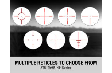 Image of ATN ThOR-HD Thermal Imaging Rifle Scopes, 2-8x, 25 mm, Multiple Patterns &amp; Color Options Reticles, Black, TIWSTH382A