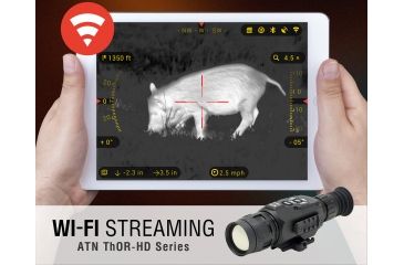 Image of ATN ThOR HD 384x288 Thermal Rifle Scope w/Video Recording, Wi-Fi, GPS, Smartphone Control via App. Black