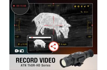Image of ATN ThOR HD 384x288 Thermal Rifle Scope w/Video Recording, Wi-Fi, GPS, Smartphone Control via App. Black