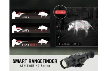 Image of ATN ThOR HD 384x288 Thermal Rifle Scope w/Video Recording, Wi-Fi, GPS, Smartphone Control via App. Black