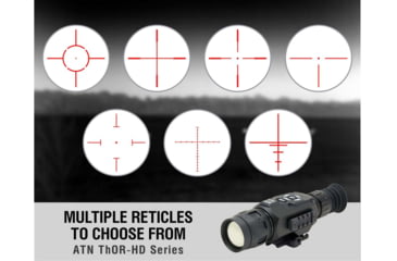 Image of ATN ThOR-HD Thermal Imaging Rifle Scopes, 1.5-15x, 25 mm, Multiple Patterns &amp; Color Options Reticles, Black, TIWSTH642A