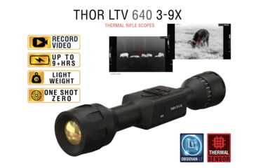 Image of ATN Thor LTV 3-9x Thermal Imaging Rifle Scopes Gen 5, 640x480 w/ Video Recording, Black, TIWSTLTV635X