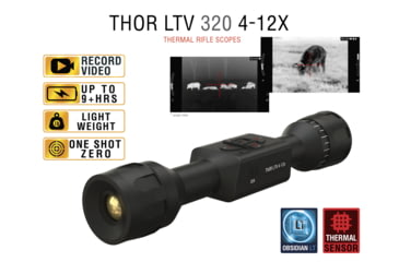 Image of ATN Thor LTV 4-12x Thermal Imaging Rifle Scopes Gen 5, 320x240 w/ Video Recording, Black, TIWSTLTV325X