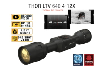 Image of ATN Thor LTV 4-12x Thermal Imaging Rifle Scopes Gen 5, 640x480 w/ Video Recording, Black, TIWSTLTV650X