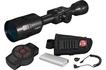 Image of ATN X-Sight 4K Buckhunter Daytime Rifle Scope, 3-14x50mm, 30mm Tube, First Focal Plane, Beginner Kit Battery Pack w/ X-Trac, Black, DGWSXS3144KB-KIT1