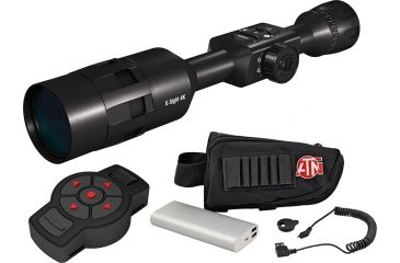 Image of ATN X-Sight 4K Buckhunter Daytime Rifle Scope, 5-20x70mm, 30mm Tube, First Focal Plane, Multiple Reticles, Beginner Kit Battery Pack w/ X-Trac, Black, DGWSXS5204KB-KIT1