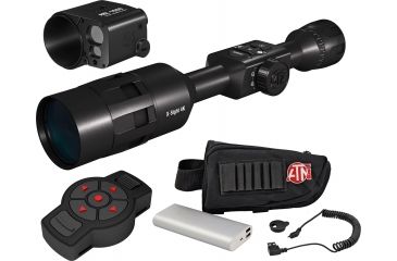 Image of ATN X-Sight 4K Buckhunter Daytime Rifle Scope, 5-20x70mm, 30mm Tube, First Focal Plane, Multiple Reticles, Master Kit Battery Pack w/ X-Trac and Ballistic Laser, Black, DGWSXS5204KB-KIT2