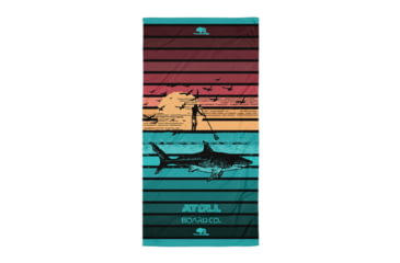 Image of Atoll Board Co Atoll Board Co. Towel - Paddle Boarder and Shark - Paddle Boarder and Shark, SQ6751983