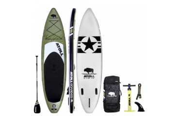 Image of Atoll Board Co ATOLL INFLATABLE PADDLE BOARD - 11 ft: High Quality &amp; Best Paddle Board - Army Green - Army Green, SQ2733813