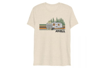 Image of Atoll Board Co Atoll Tri Blend Tee with SUP Campsite Graphic - Oatmeal Triblend, L - Oatmeal Triblend,L, 62B5EC28436A2Oatmeal-Triblend-L
