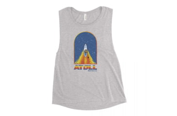 Image of Atoll Board Co Ladies Muscle Tank with Atoll Paddle Board Wake Graphic - Athletic Heather, 2XL - Athletic Heather,2XL, 62C1EBF8CEE4EAthletic-Heather-2XL