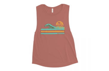 Image of Atoll Board Co Ladies Muscle Tank with Atoll Wave Graphic - Mauve, XL - Mauve,XL, 62C1E097DA5B5Mauve-XL