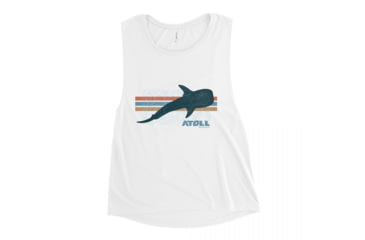 Image of Atoll Board Co Ladies Muscle Tank with Atoll Whale Shark Graphic - White, 2XL - White,2XL, 62C614FF9083DWhite-2XL