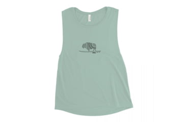 Image of Atoll Board Co Ladies Muscle Tank with Black Atoll Mandala Graphic - Dusty Blue, L - Dusty Blue,L, 62C1E4ECEE156Dusty-Blue-L