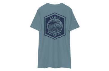 Image of Atoll Board Co Mens Heavyweight tee with Blue Atoll Wave Graphic - Agave, S - Agave,S, 6463948B38FC3Agave-S
