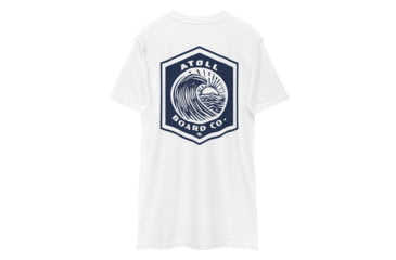 Image of Atoll Board Co Mens Heavyweight tee with Blue Atoll Wave Graphic - White, M - White,M, 6463948B38FC3White-M