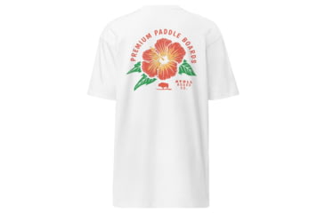 Image of Atoll Board Co Mens Premium Heavyweight Tee with Atoll Island Flower Graphic - White, L - White,L, 6441768BAB340White-L