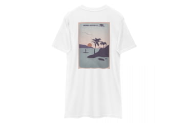 Image of Atoll Board Co Mens premium heavyweight tee with Atoll Island Paddle Graphic - White, L - White,L, 62C6041422987White-L