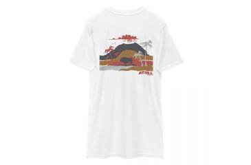 Image of Atoll Board Co Mens premium heavyweight tee with Atoll Volcano Graphic - White, L - White,L, 62FBD261EF61DWhite-L
