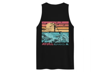 Image of Atoll Board Co Mens premium tank top with Atoll SUP Rider and Reef Graphic - Black, M - Black,M, 62C33E0F4095FBlack-M