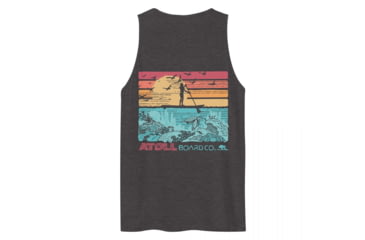 Image of Atoll Board Co Mens premium tank top with Atoll SUP Rider and Reef Graphic - Charcoal Heather, XL - Charcoal Heather,XL, 62C33E0F4095FCharcoal-Heather-XL