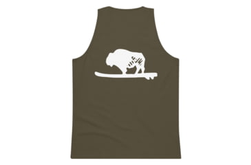 Image of Atoll Board Co Mens Tank Top with Atoll Bison Logo - Military Green, S - Military Green,S, 62905363E2E77Military-Green-S