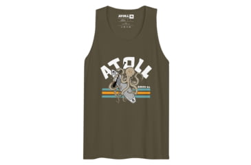 Image of Atoll Board Co Mens Tank Top with Atoll Octopus Design - Military Green, S - Military Green,S, 629A5D2278D90Military-Green-S