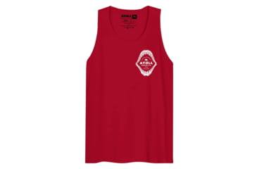 Image of Atoll Board Co Mens Tank Top with Atoll Shark Fossil Graphic - Red, S - Red,S, 6487459A4AC87Red-S