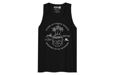 Image of Atoll Board Co Mens Tank Top with Atoll Skull Island Graphic - Black, S - Black,S, 645044E1275D0Black-S