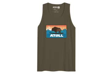 Image of Atoll Board Co Mens Tank Top with Atoll Sunset Logo Original Edition - Military Green, 3XL - Military Green,3XL, 629A5A772E8D4Military-Green-3XL