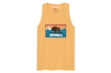 Image of Atoll Board Co Mens Tank Top with Atoll Sunset Logo Original Edition - Squash, M - Squash,M, 629A5A772E8D4Squash-M