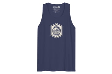 Image of Atoll Board Co Mens Tank Top with Atoll Wave Graphic - Harbor Blue, XL - Harbor Blue,XL, 64639551098A5Harbor-Blue-XL