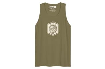 Image of Atoll Board Co Mens Tank Top with Atoll Wave Graphic - Military Green, S - Military Green,S, 64639551098A5Military-Green-S