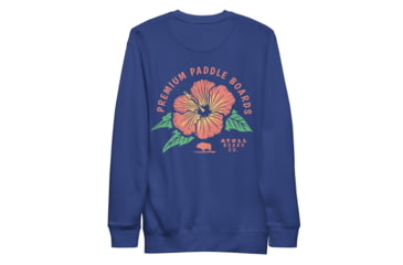 Image of Atoll Board Co Premium Crew Neck Sweatshirt with Atoll Paddle Board Island Flower Graphic - Team Royal, L - Team Royal,L, 6441992434D68Team-Royal-L