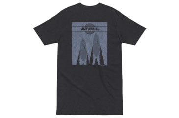 Image of Atoll Board Co Premium Heavyweight Tee with Atoll SUP and Wake Graphic - Charcoal Heather, L - Charcoal Heather,L, 637BC94647E11Charcoal-Heather-L