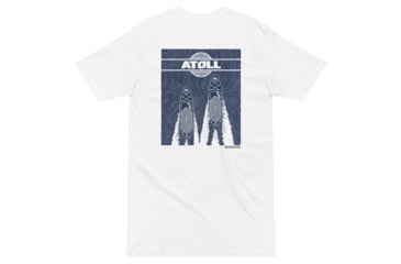 Image of Atoll Board Co Premium Heavyweight Tee with Atoll SUP and Wake Graphic - White, 4XL - White,4XL, 637BC94647E11White-4XL